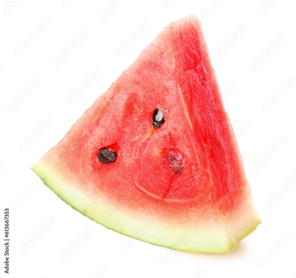 Piece of fresh watermelon on white background