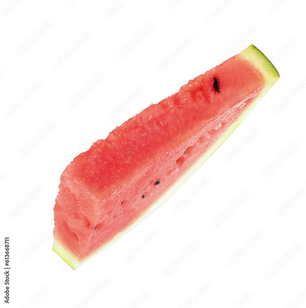 Piece of fresh watermelon on white background