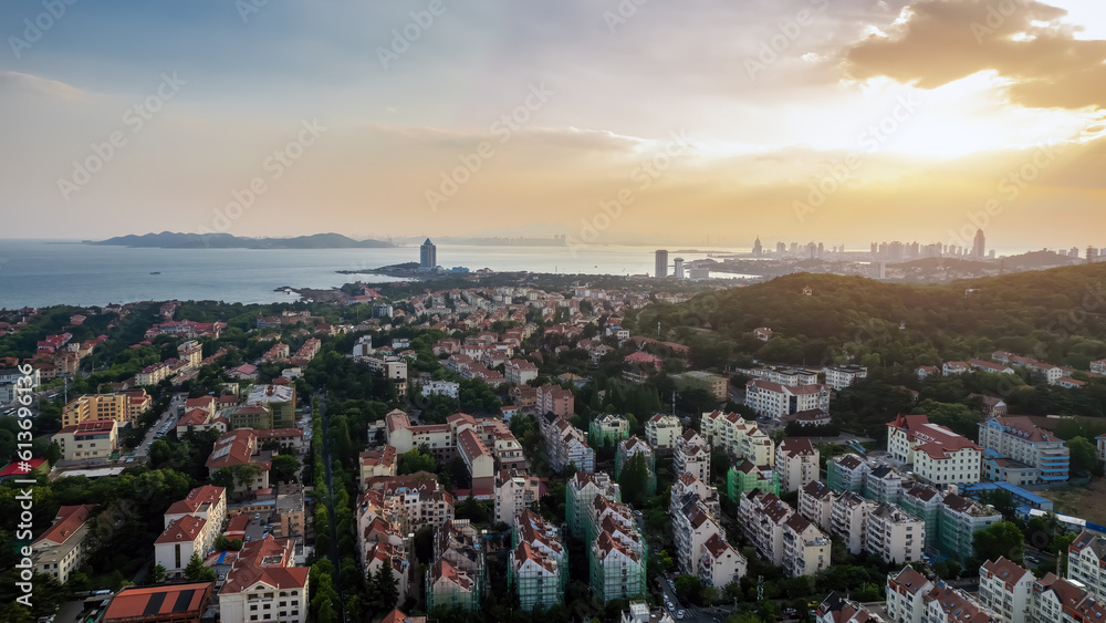 Aerial photo of Qingdao panoramic large frame..