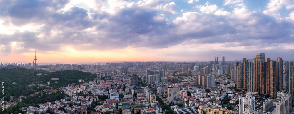 Aerial photo of Qingdao panoramic large frame..