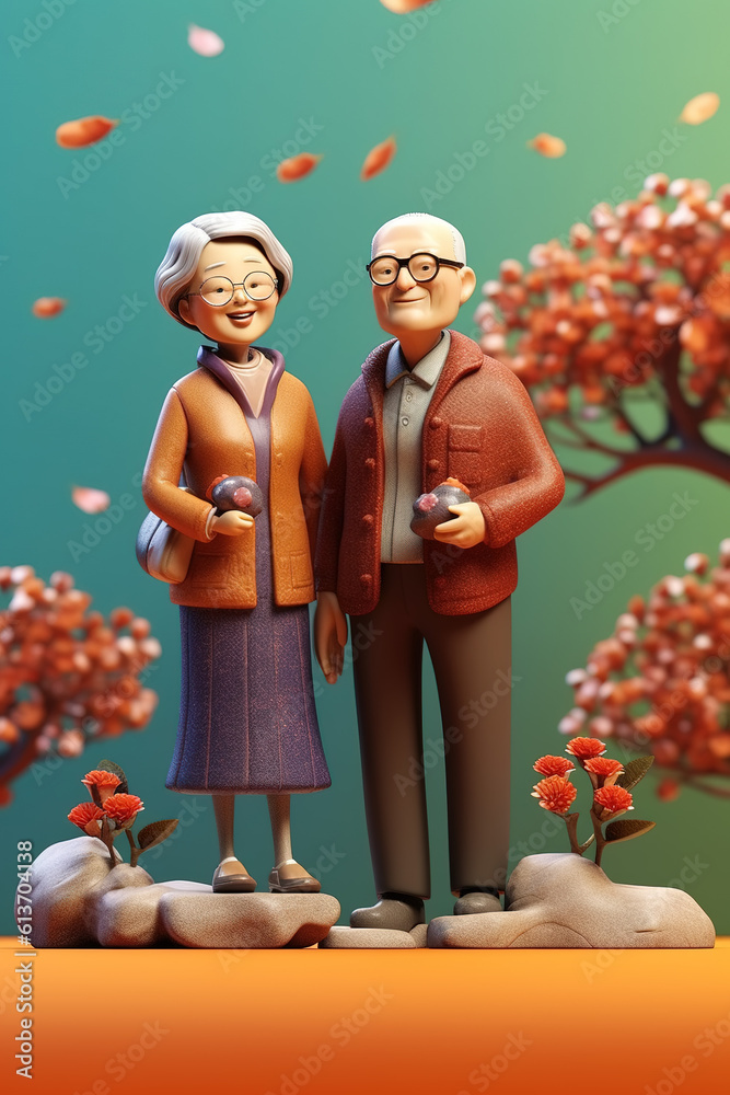 The Family Life of Elderly Couples Generated by AI