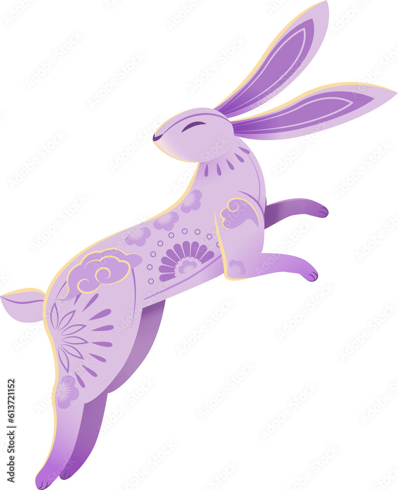 Purple Rabbit Jumping