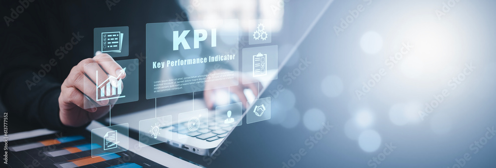 Key Performance Indicator Planning KPI, Company Management Business Internet Technology Concept, Bus