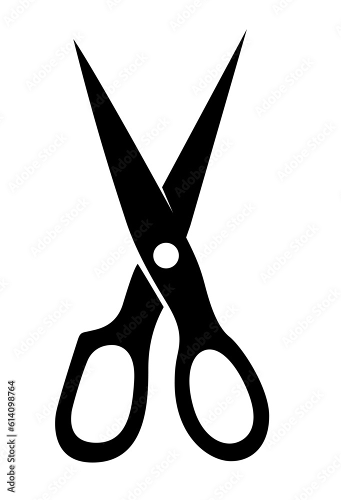 Simply Black Scissors Icon. Vector Illustration