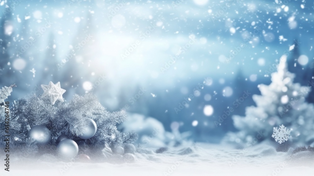 Beautiful winter snow background. Illustration AI Generative.