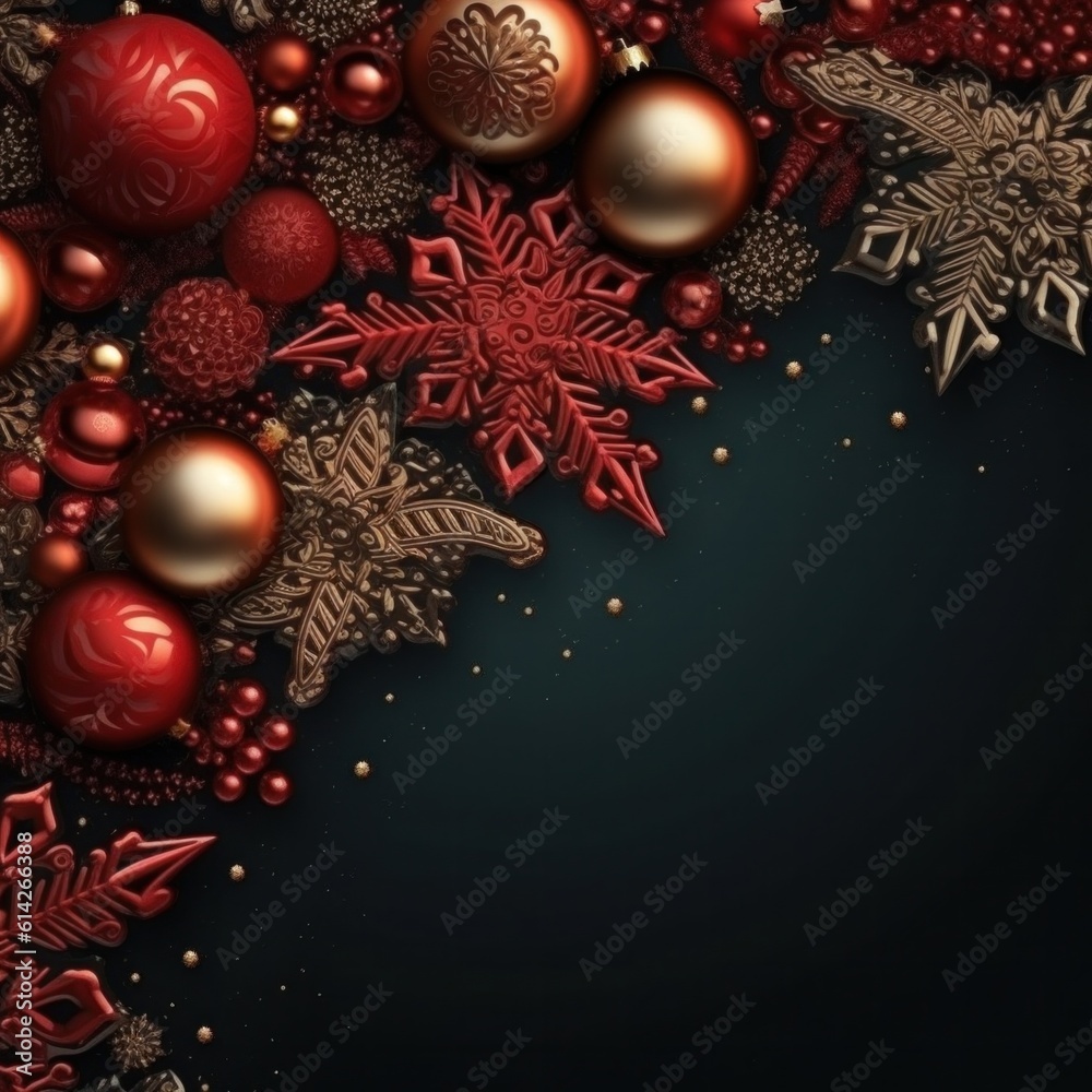 Christmas holiday background. Illustration AI Generative.