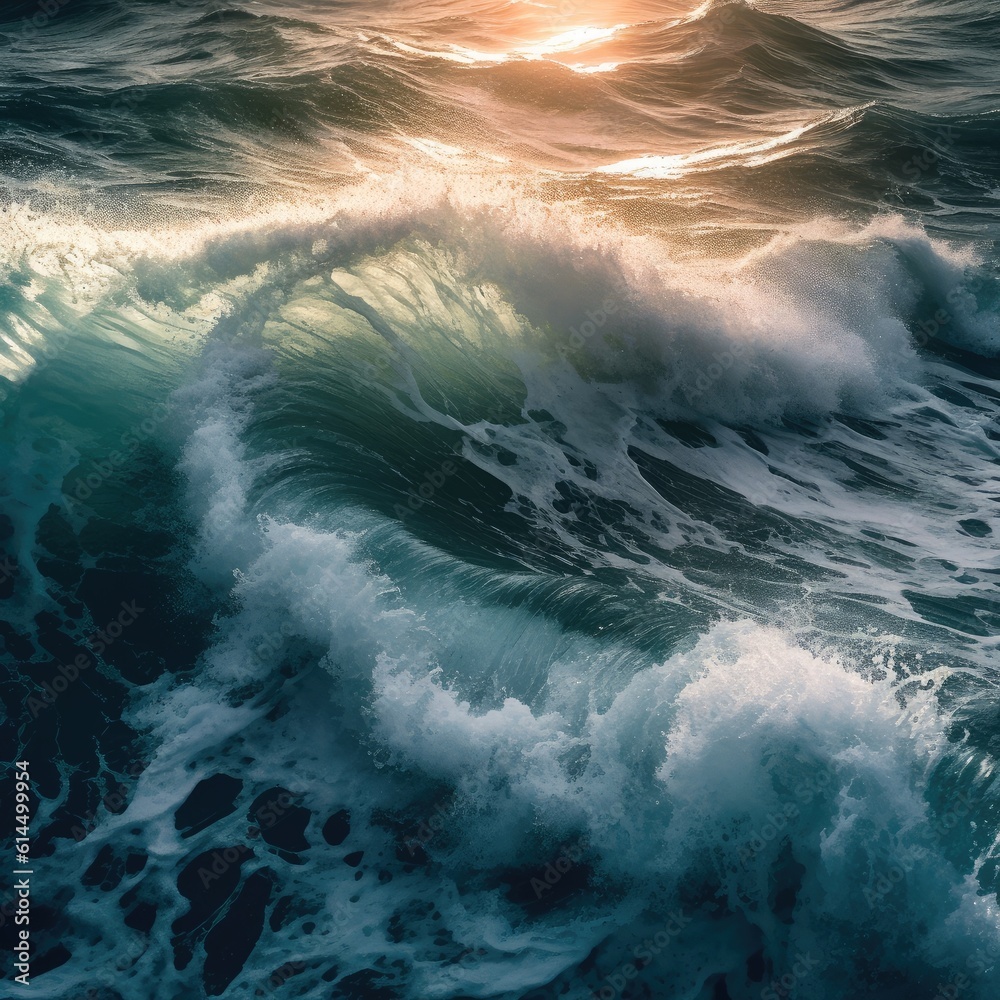 Turbulent ocean waves after a violent pacific coast storm.