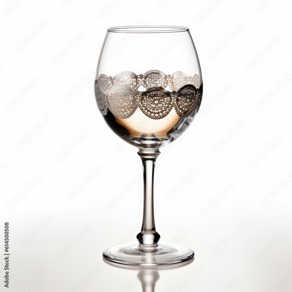 Luxury wine glass in white background.