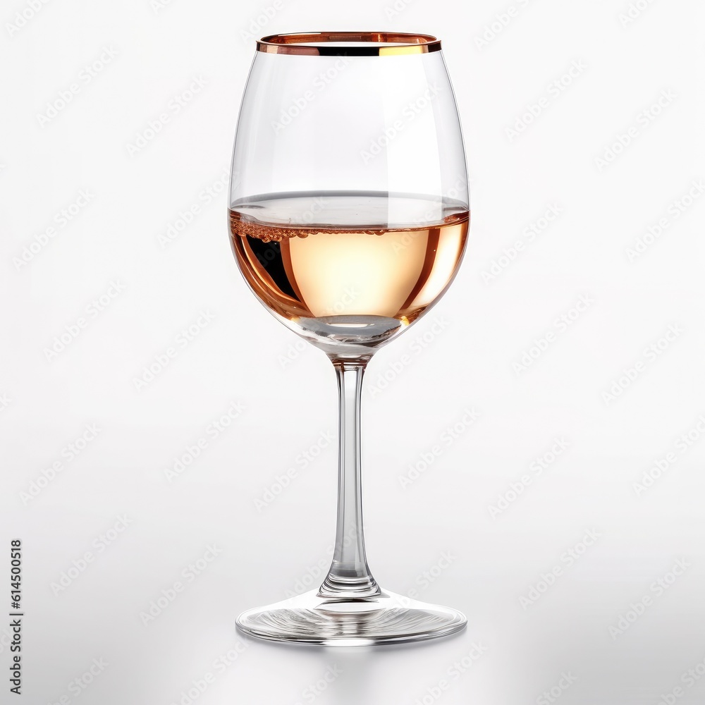 Glass of wine isolated on a white background.