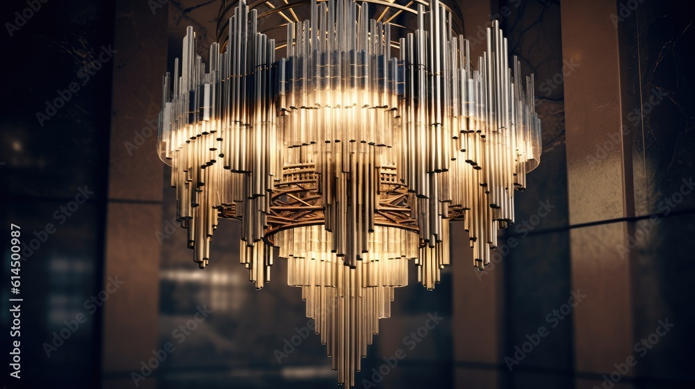 Luxury expensive chandelier hanging under ceiling, Luxurious crystal chandelier found in a rich mano