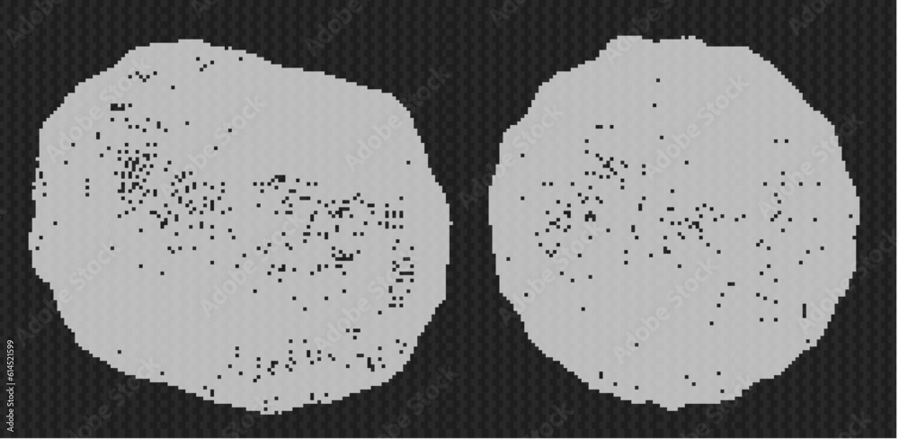 Abstract form consisting of small particles. Objects with dots. 3d vector illustration.