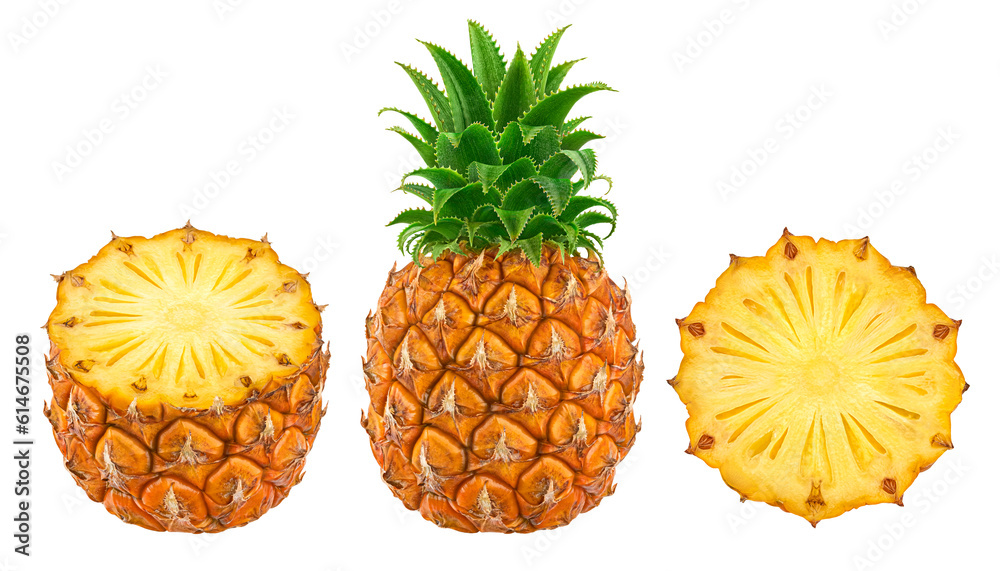 Pineapple isolated on white background, focus stacking