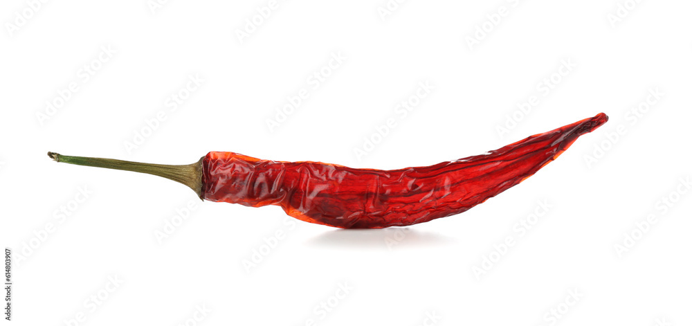 Dry hot chili pepper isolated on white background