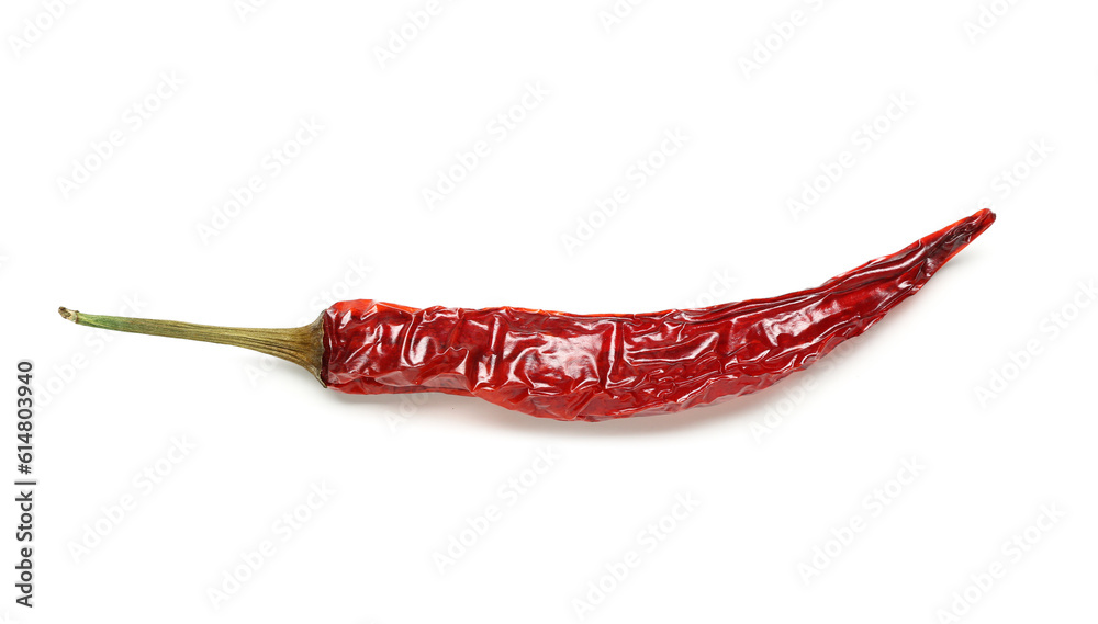 Dry hot chili pepper isolated on white background