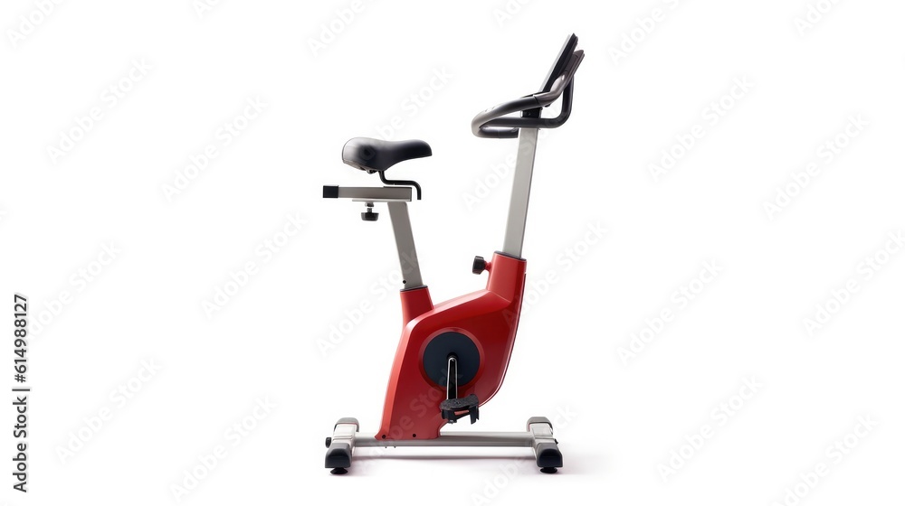 Modern cycle machine or exercise bike for gym or home trainings isolated on white background.