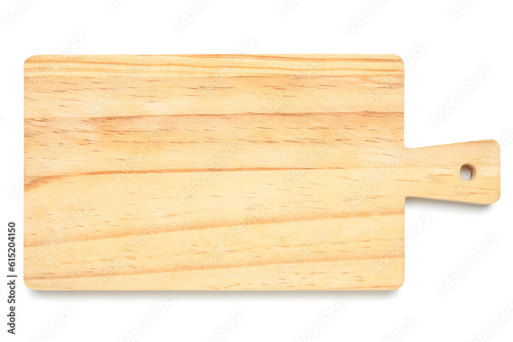 New wooden cutting board isolated on white background