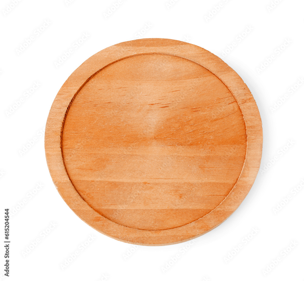 Wooden kitchen board isolated on white background