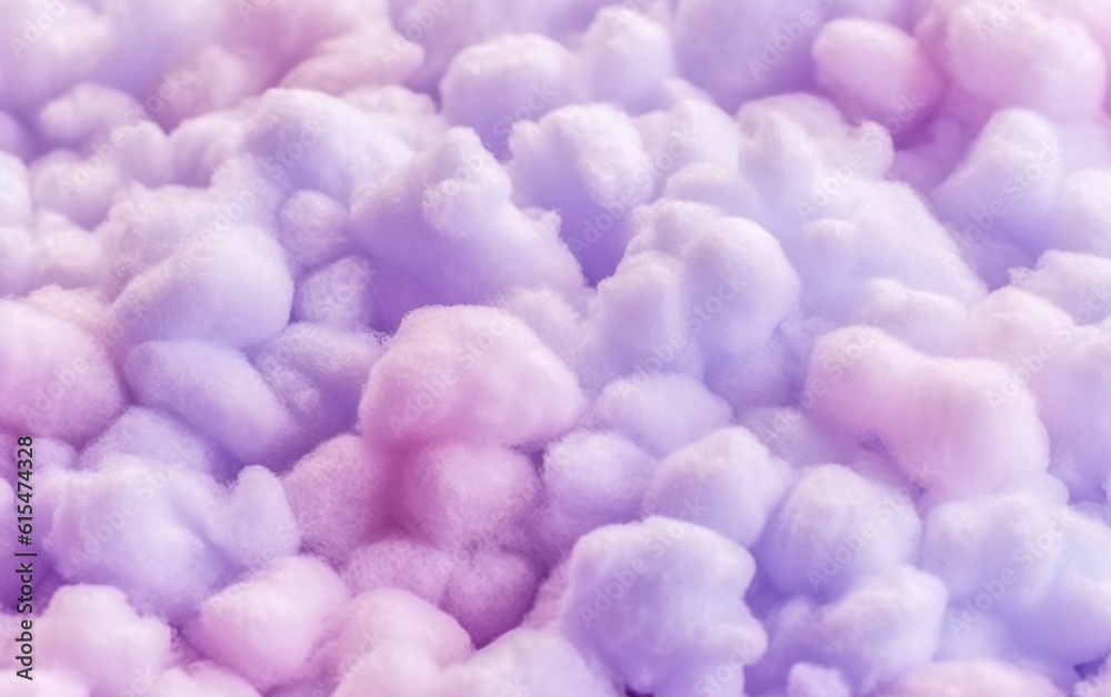 Sweet purple fluffy cotton candy background, soft colorful pastel candyfloss texture