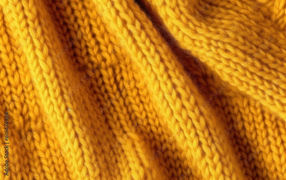 Soft knitted yellow sweater texture closeup. Light orange abstract background