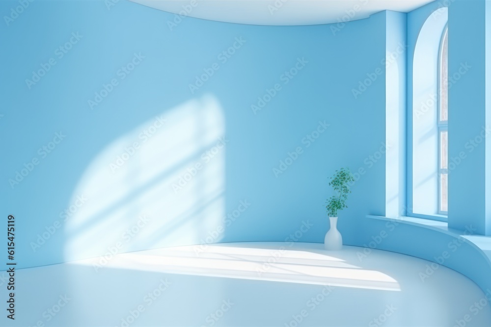 Light soft minimal background Corner of room with shadows from different angles delicate light color