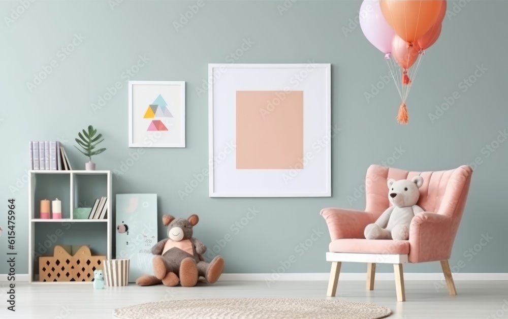 blank frame in children room,kids room