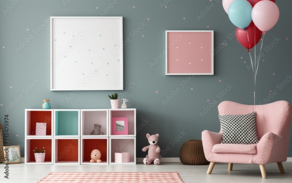 blank frame in children room,kids room