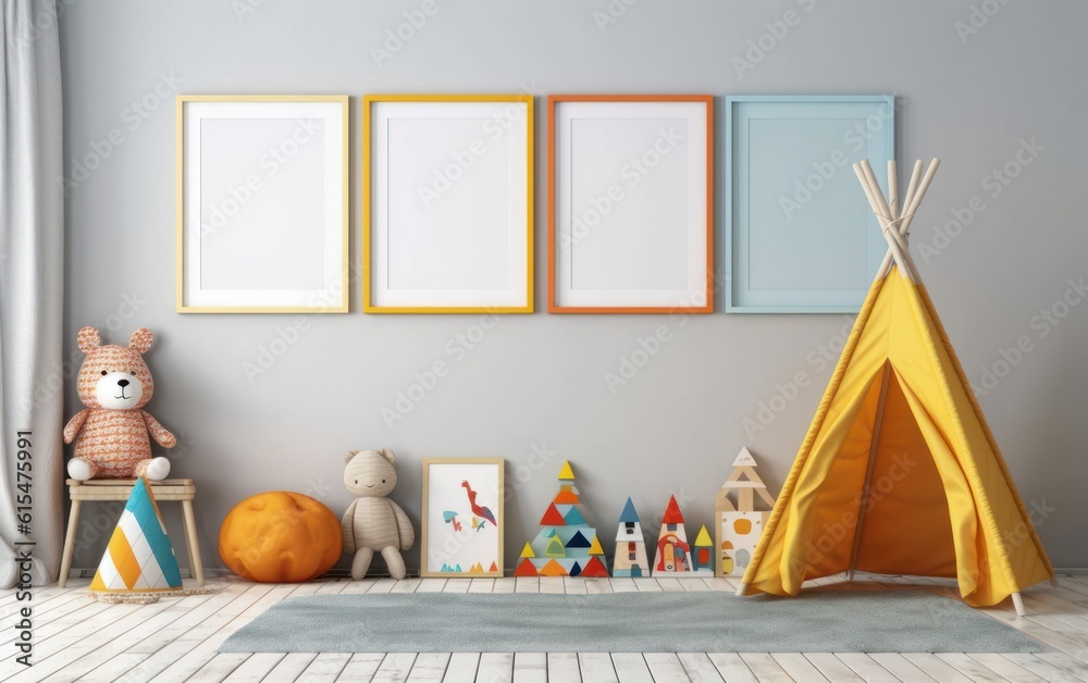 blank frame in children room,kids room