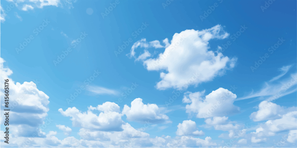 Summer sky and clouds. Nature outdoor background 