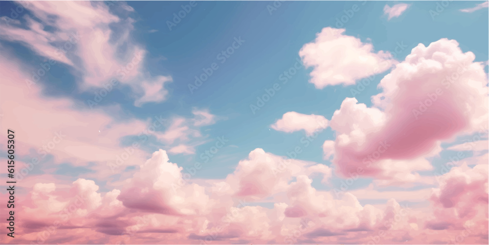 beautiful pink sky and clouds. Nature outdoor background 