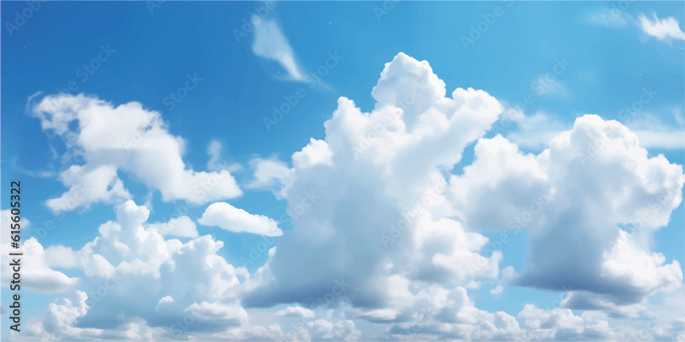 Summer sky and clouds. Nature outdoor background 