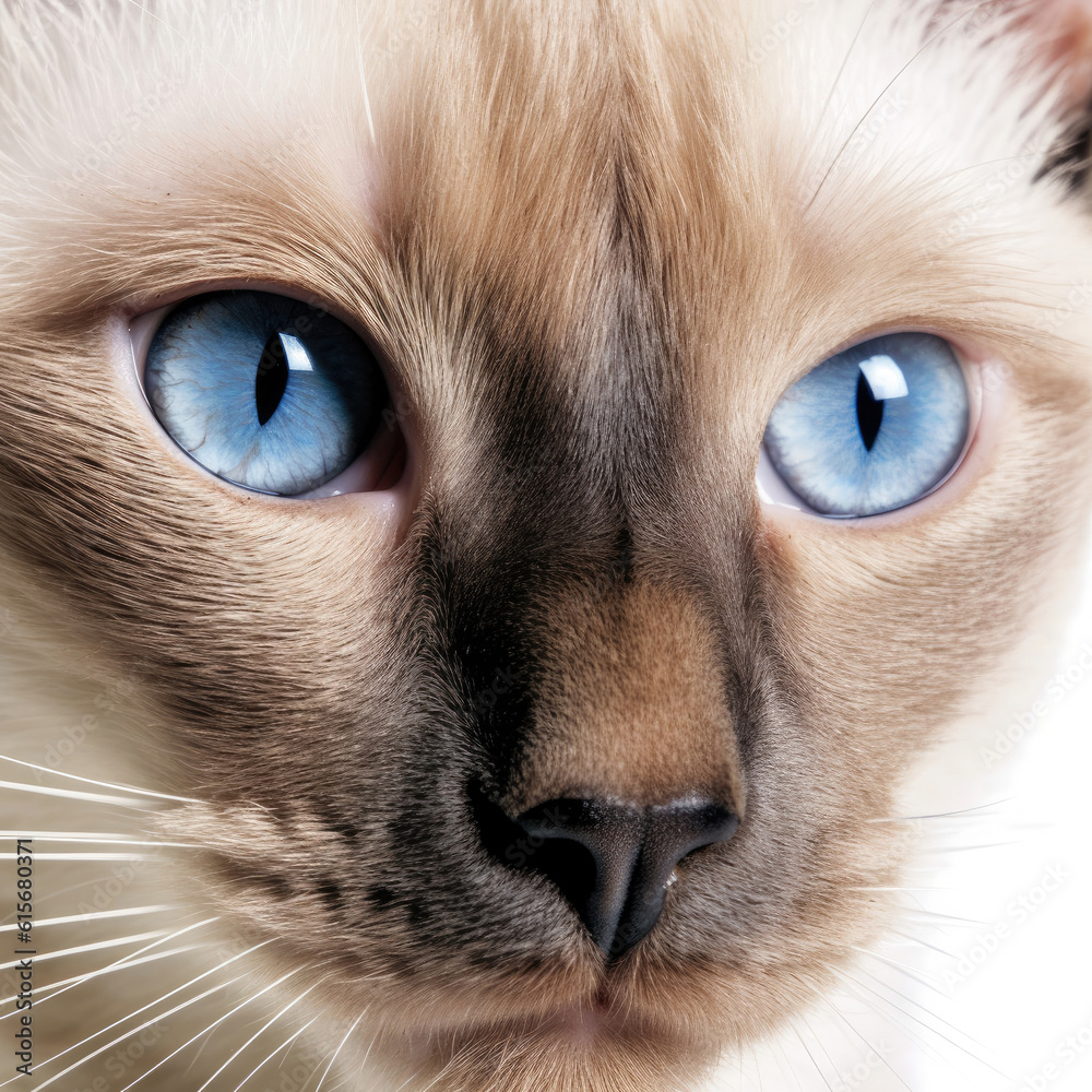 Closeup of a Siamese Cats (Felis catus) face