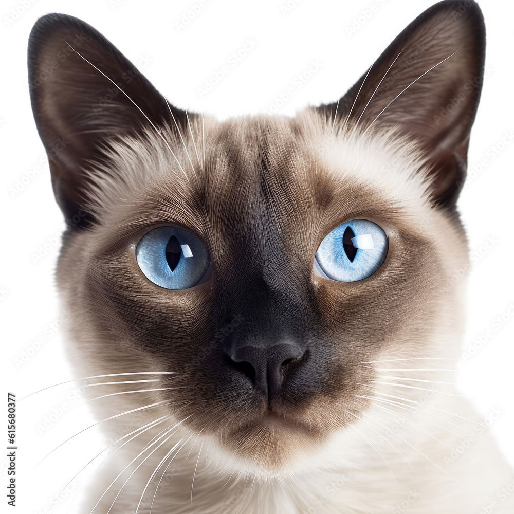 Closeup of a Siamese Cats (Felis catus) face