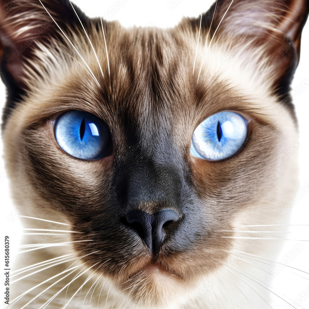 Closeup of a Siamese Cats (Felis catus) face