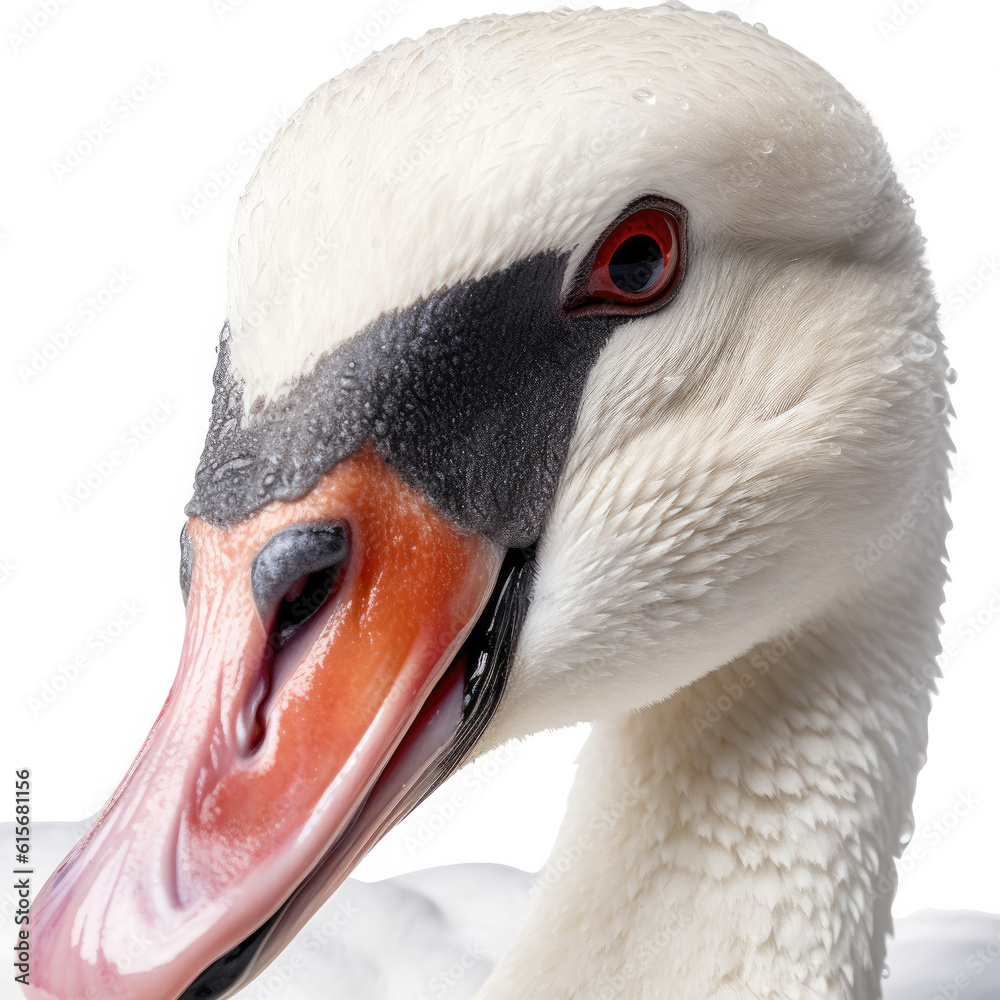 Closeup of a Mute Swans (Cygnus olor) face