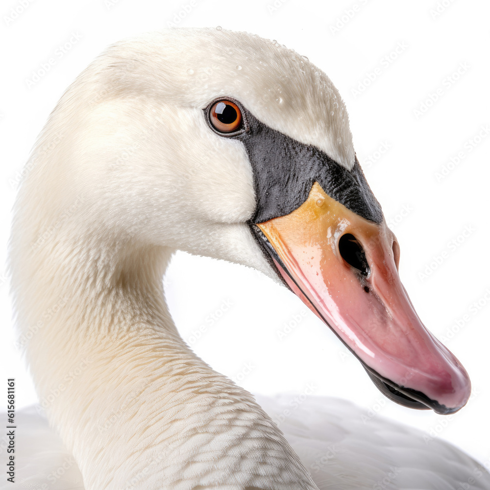 Closeup of a Mute Swans (Cygnus olor) face