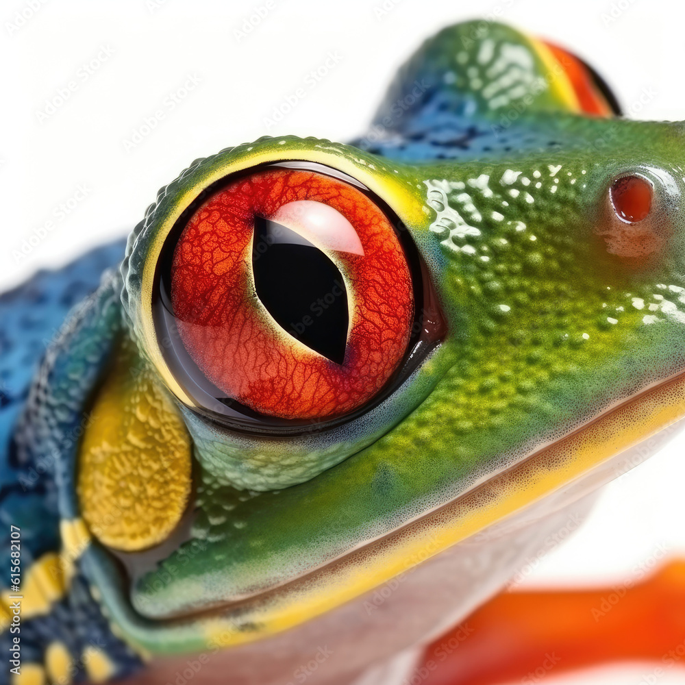 Closeup of a Red-Eyed Tree Frogs (Agalychnis callidryas) face