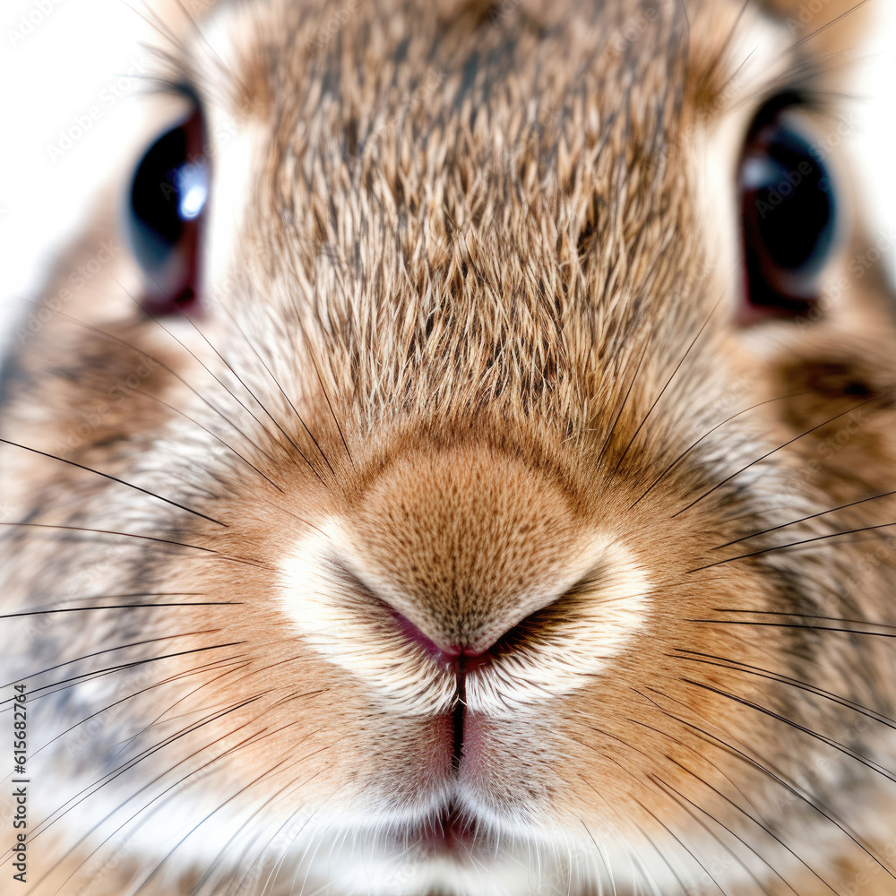 Closeup of a European Rabbits (Oryctolagus cuniculus) face