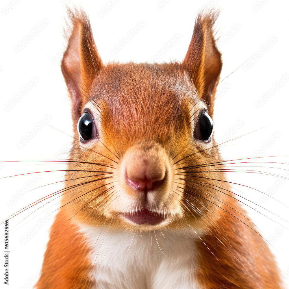 Closeup of a Red Squirrels (Sciurus vulgaris) face