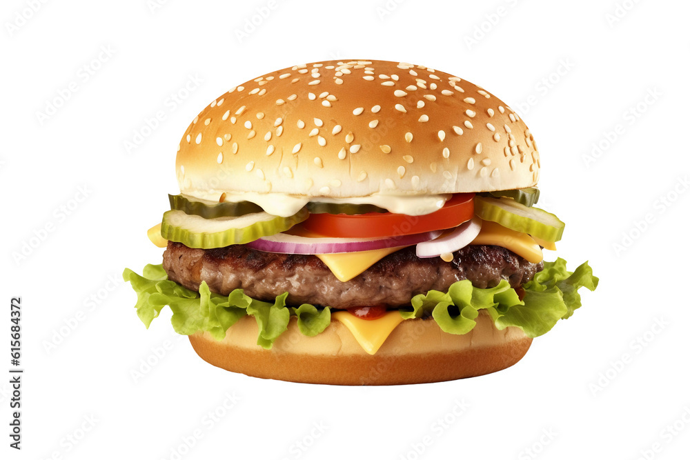 Burger bun  on isolated white background 