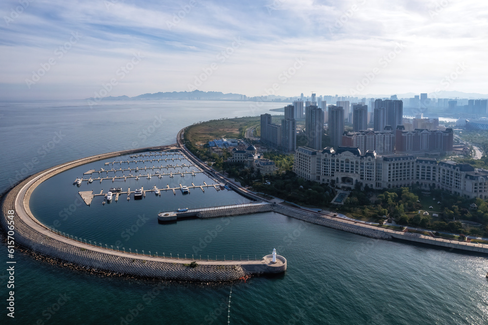 Aerospace Qingdao West Coast Island landscape panoramic view