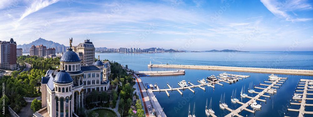 Aerospace Qingdao West Coast Island landscape panoramic view