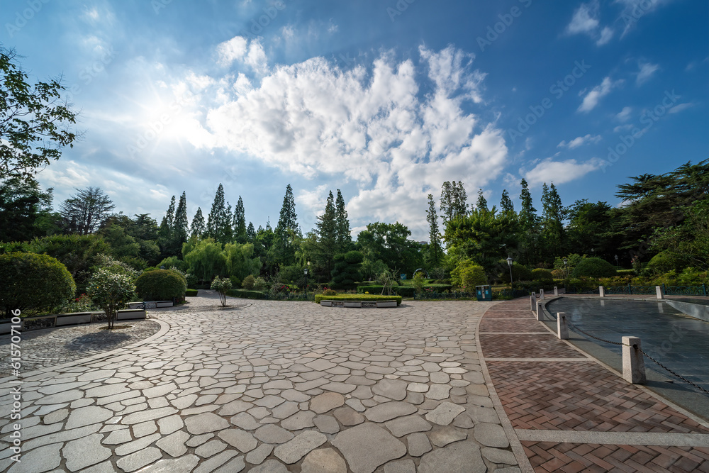 Outdoor city garden landscape street view