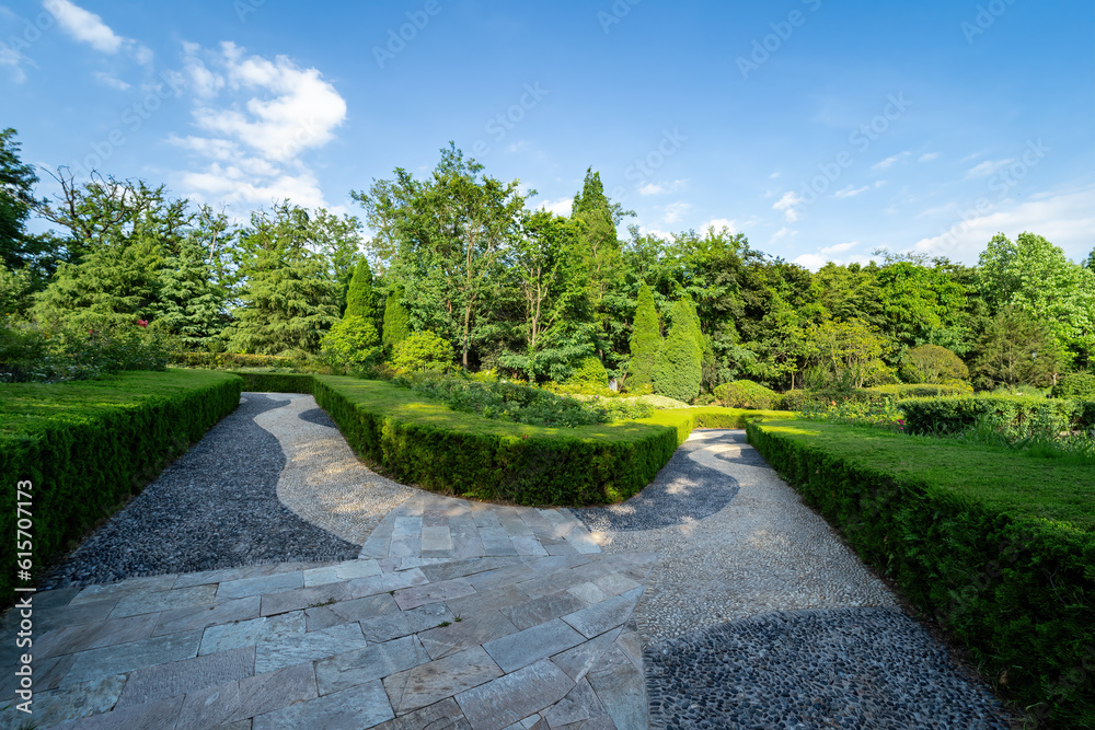 Outdoor city garden landscape street view