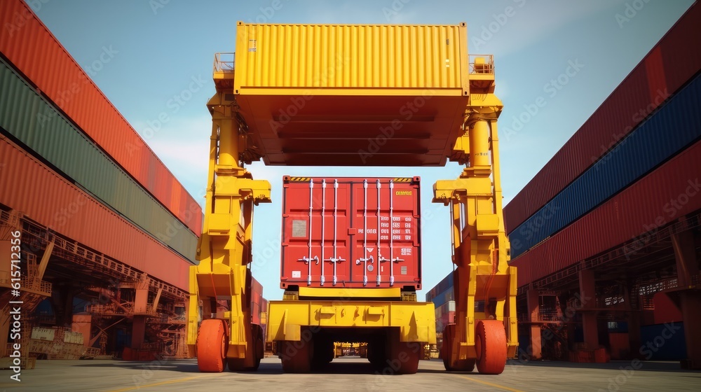 Container loading cargo freight in import and export business logistic company, Container crane, Har