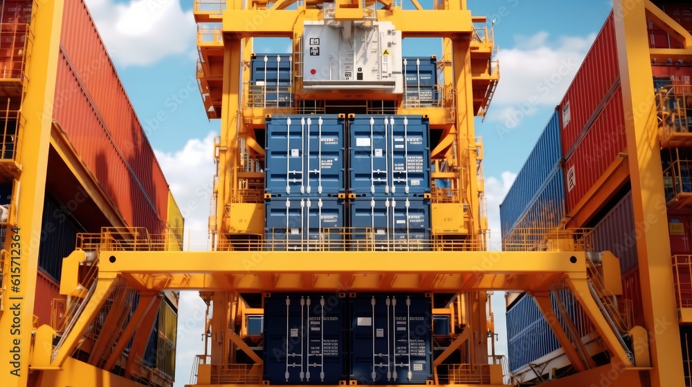 Container loading cargo freight in import and export business logistic company, Container crane, Har