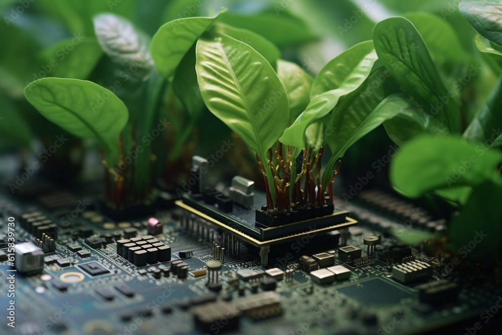 Mainboard cpu with plant