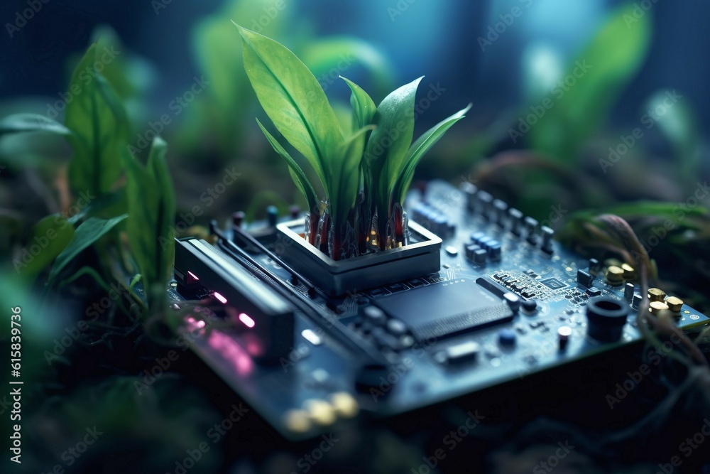 Mainboard cpu with plant