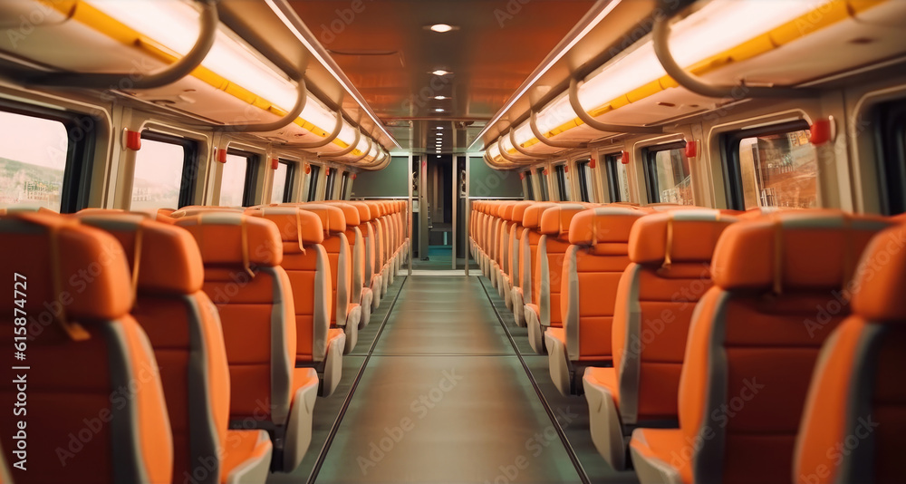 Bus seats, Leather seats in the bus that are clean and modern inside the bus.