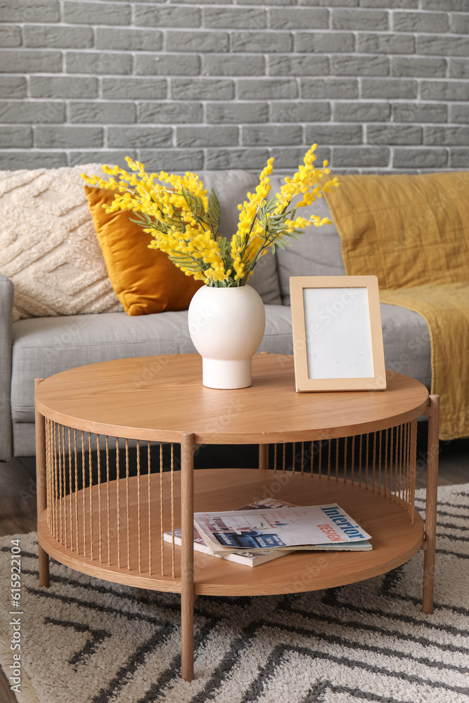 Interior of modern living room with sofa and coffee table