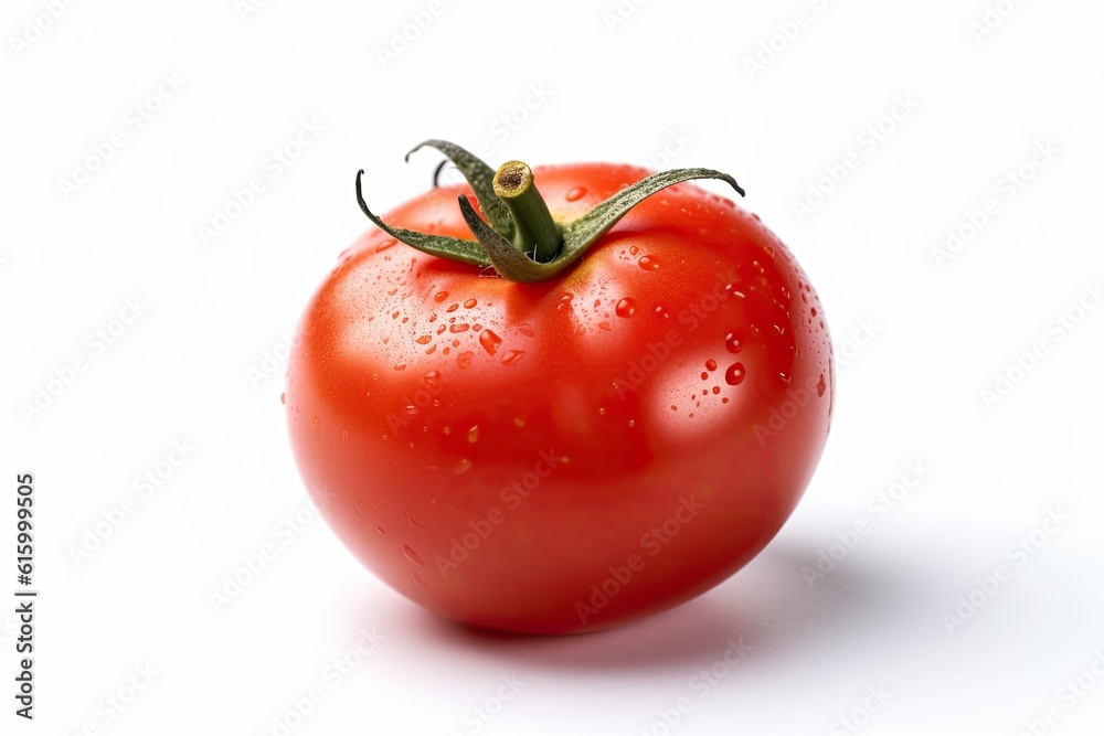 Red Tomato isolated on white background. Generative Ai